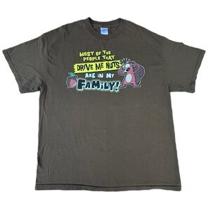 Vintage Drive Me Nuts Squirrel Brown Graphic Funny Humor Crazy Family T-shirt